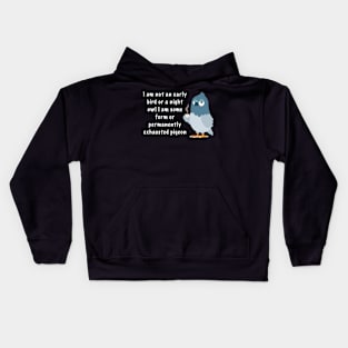 Exhausted pigeon Kids Hoodie